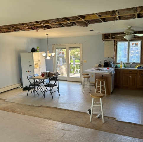 Wantage Living Room Wall - After Living room and kitchen remodeling services in Sussex, NJ